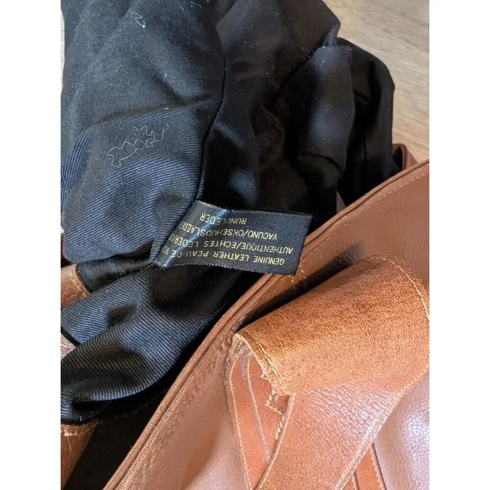 Liz Claiborne Brown Leather Hobo Shoulder Bag Slouchy Pebbled Adjustable Strap